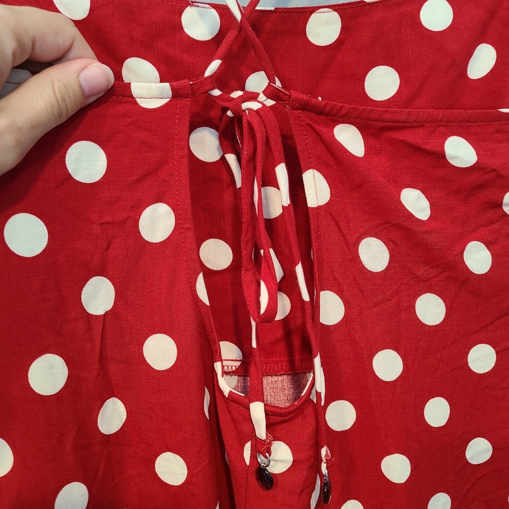 A New Day red polka dot maxi dress sundress Minnie disneybound Women Size 2X - Picture 5 of 9